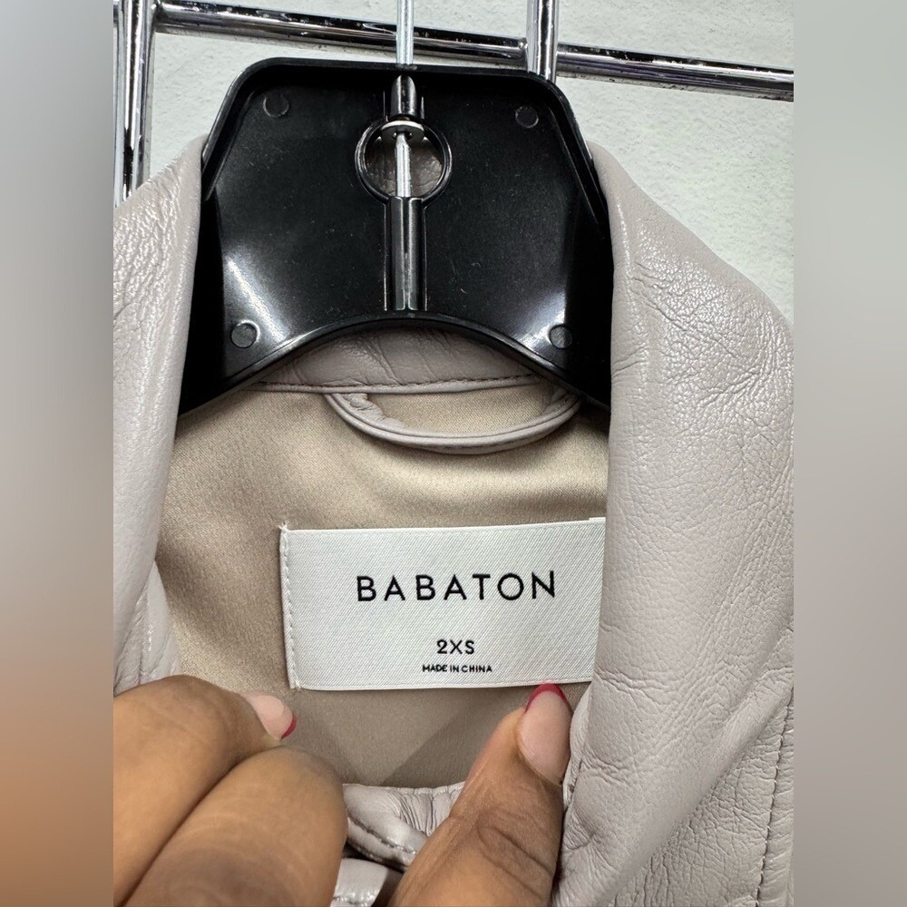 BABATON Women's Opal Grey Faux Leather NWT Button Down Shirt Jacket XXS - Picture 5 of 7